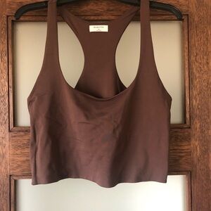 Aritzia Babaton Brown Crop Top